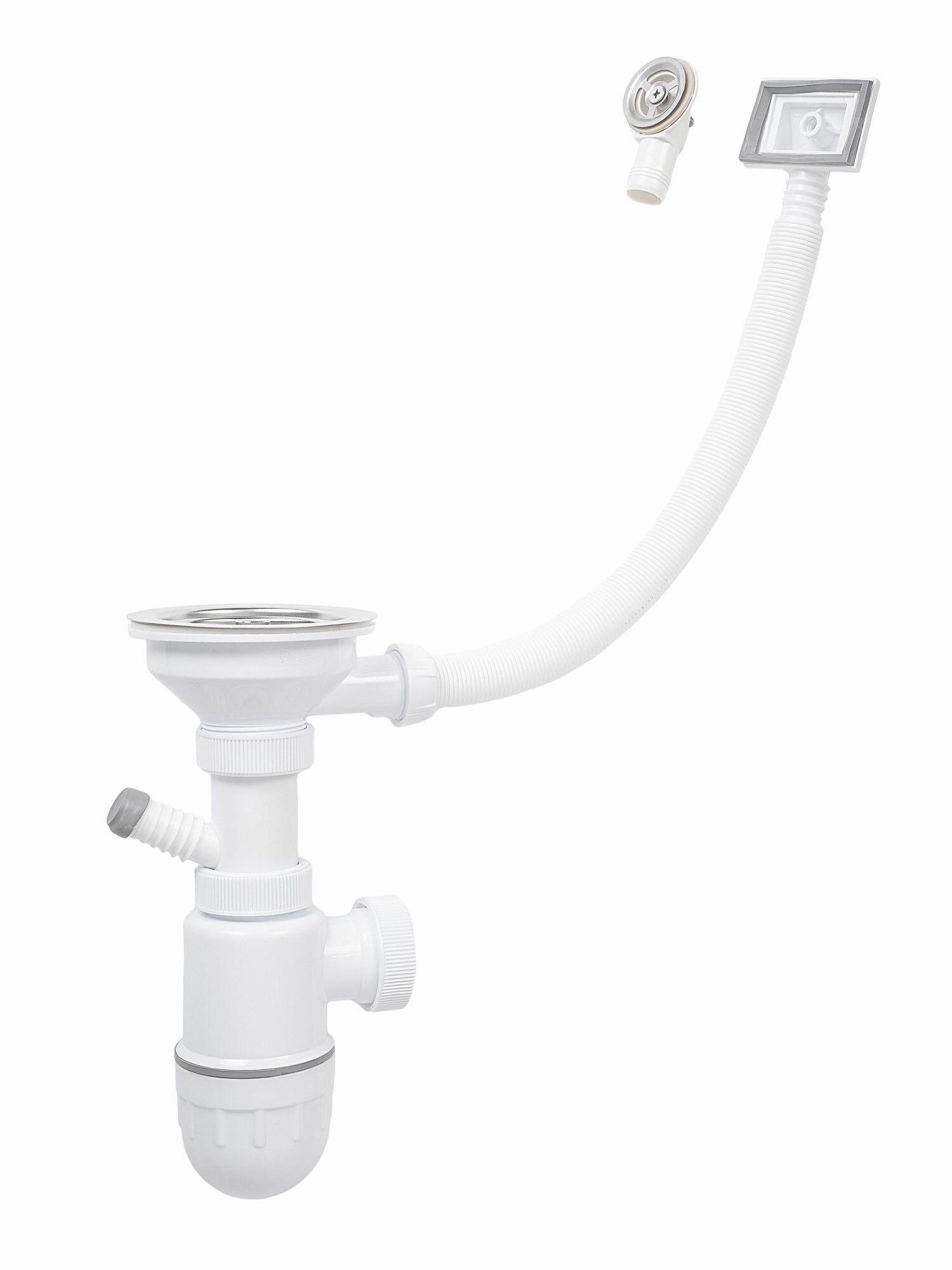 Сифон профи 3 1/2" с универсальным переливом, решетка 114 мм — фото 1