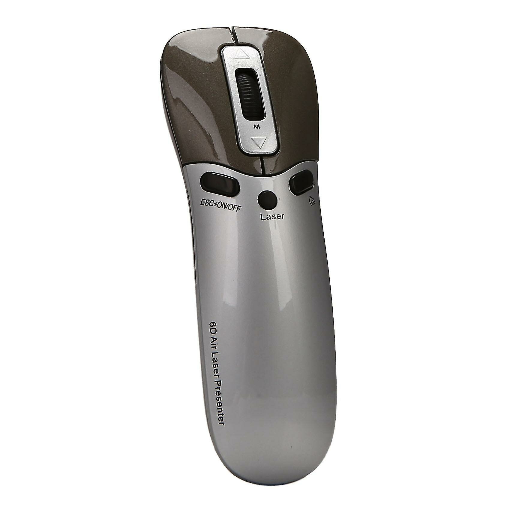 3 в 1 6D Wireless Air + Pointer Pen + Presenter для обучения с PPT, цвет: Черный + серебристый + серый, материал: ABS, размер: 16.7*3.6*2.7cm, вес: 48.2 г, модель: PR-05, тип: 2.4Ghz Wireless, разрешение: 1800 DPI, диапазон Wi-Fi: 15m, количество клавиш: