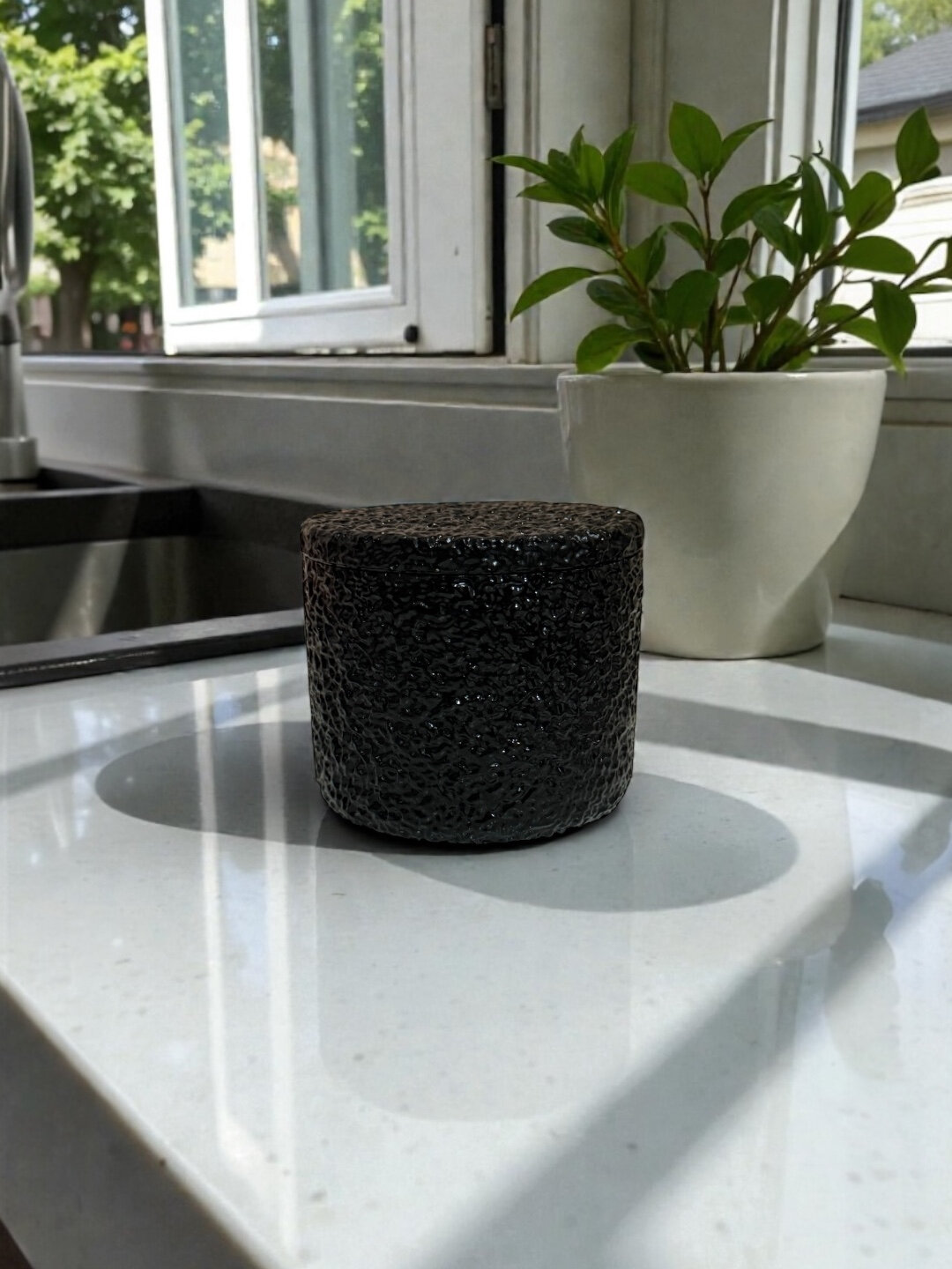 Свеча декоративная "Мрамор", натуральный соевый воск, черная