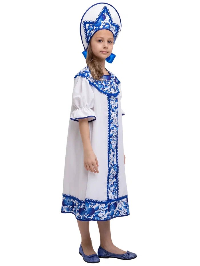Карнавальный костюм Гжель Хороводная р.104-110 (р.28) - русский стиль — фото 1