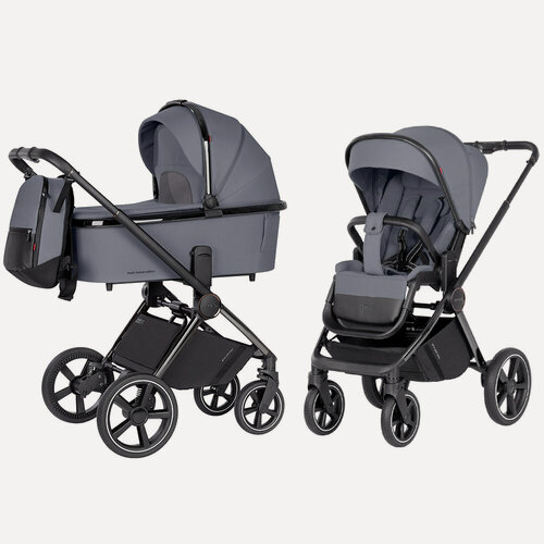 Изображение товара Коляска CARRELLO Ultimo, серая, универсальная, 2 в 1, с люлькой и прогулочным блоком