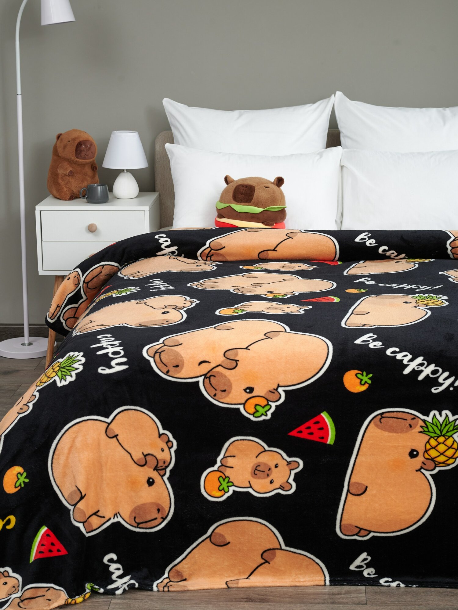 Плед 100х150 Павлинка Хеппи Капибара детский пушистый мягкий — фото 1