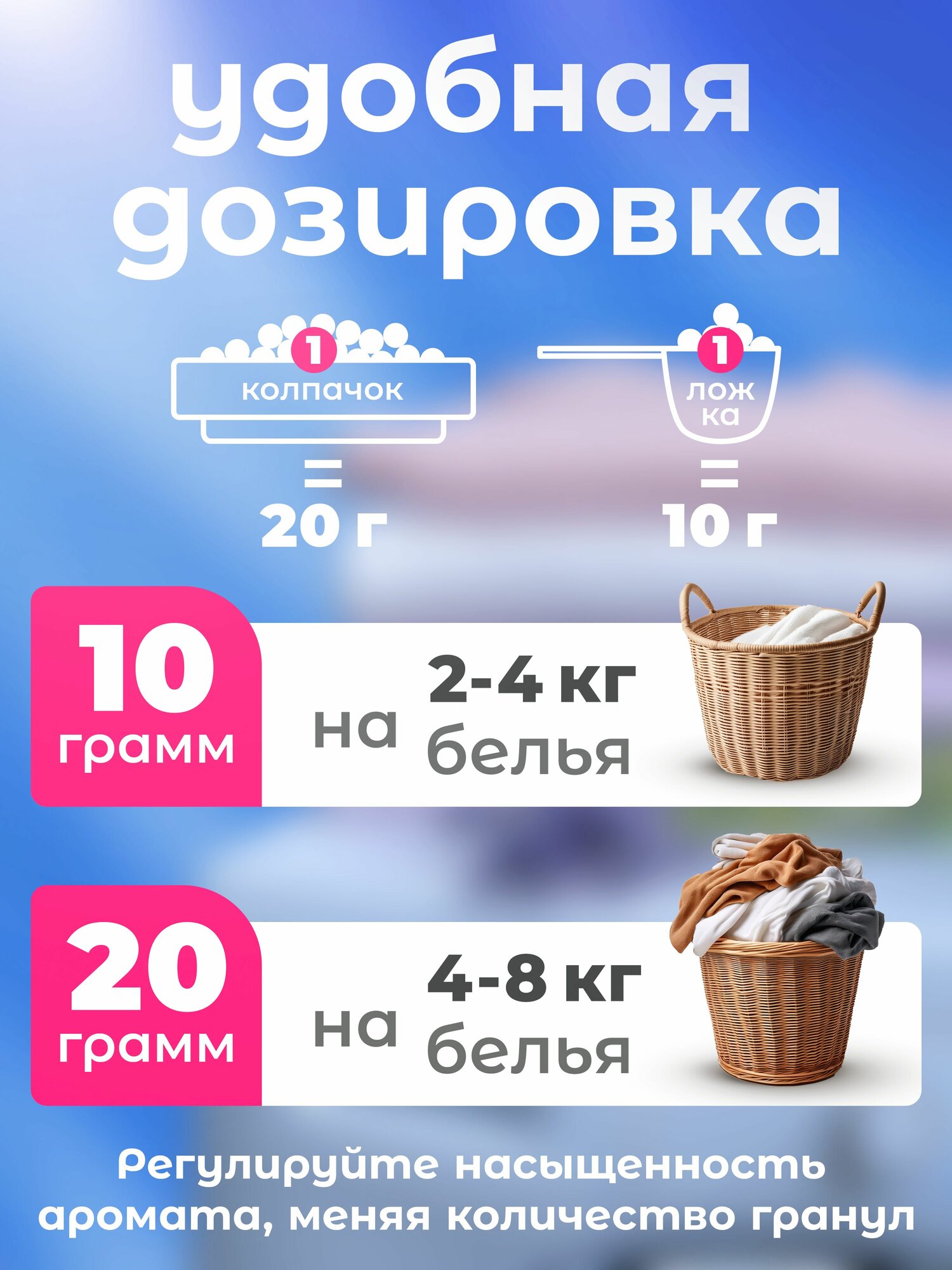 Парфюмированный кондиционер для белья в гранулах набор 3 аромата 600 г, концентрат — фото 1