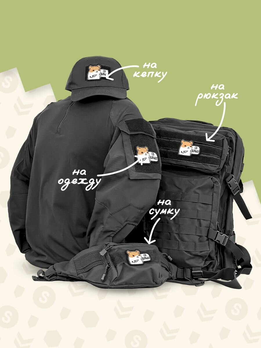 Shevrons Нашивка на одежду, патч, шеврон на липучке "Co kurwa?" 7х5,6 см — фото 1