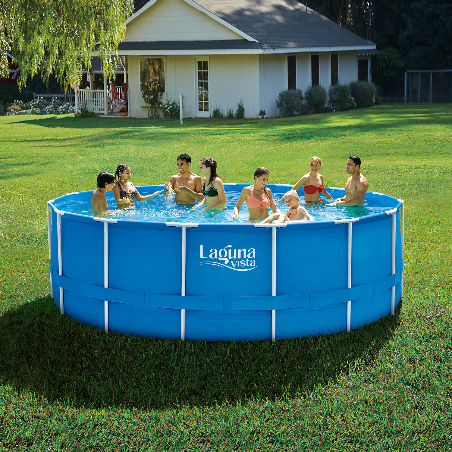 Бассейн каркасный Laguna Vista P20-1552 круглый разборный синий