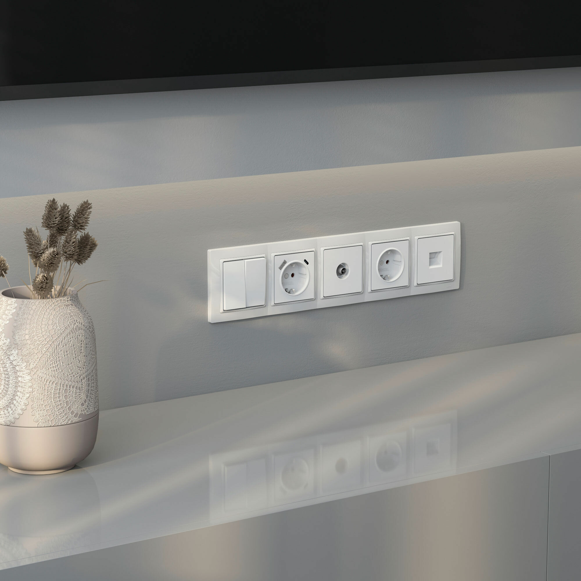 Рамка на 5 постов Werkel Snabb basic (Белый) — фото 1