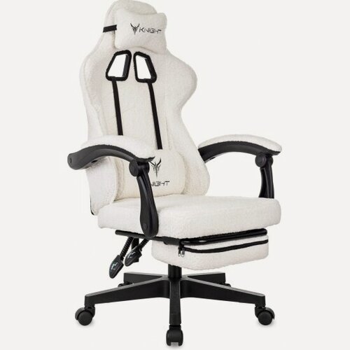 Изображение товара Игровое кресло Knight Lord/F молочный Camby 01 крестов. пластик подст. для ног