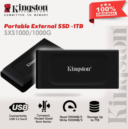 Изображение товара Kingston внешний SSD накопитель Kingston XS1000 1Tb , USB 3.2 Gen 2 (SXS1000/1000G)