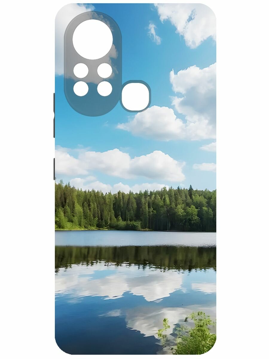 Чехол-накладка Krutoff Soft Case Лесное озеро для INFINIX Hot 11S черный