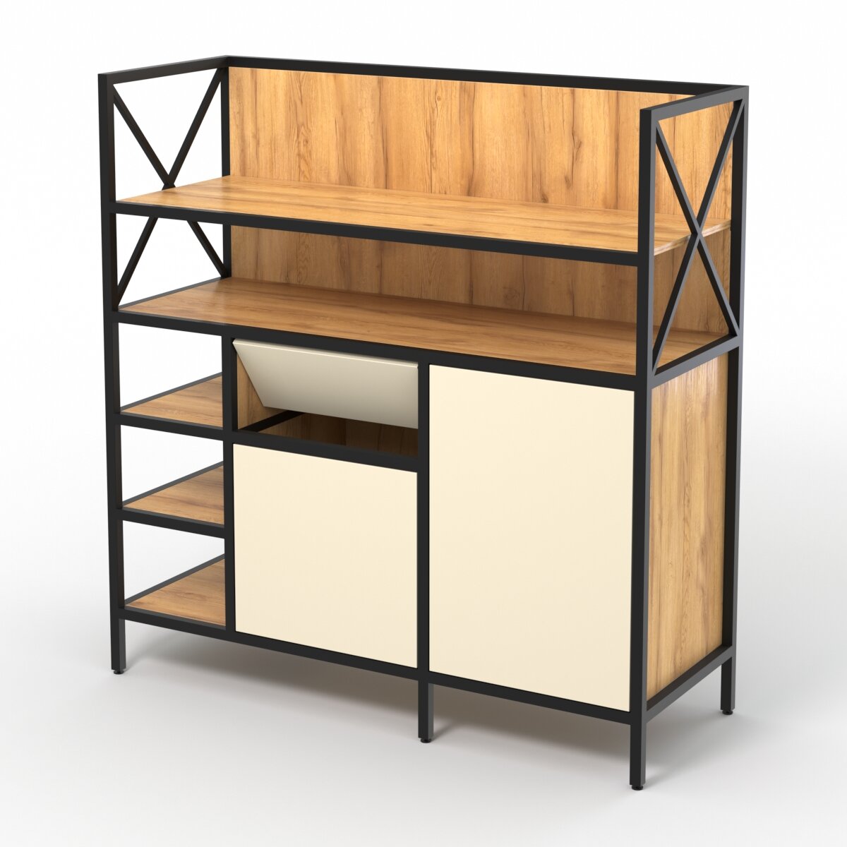 Станция официанта №20, Дуб Золотистый и Крем Вайс