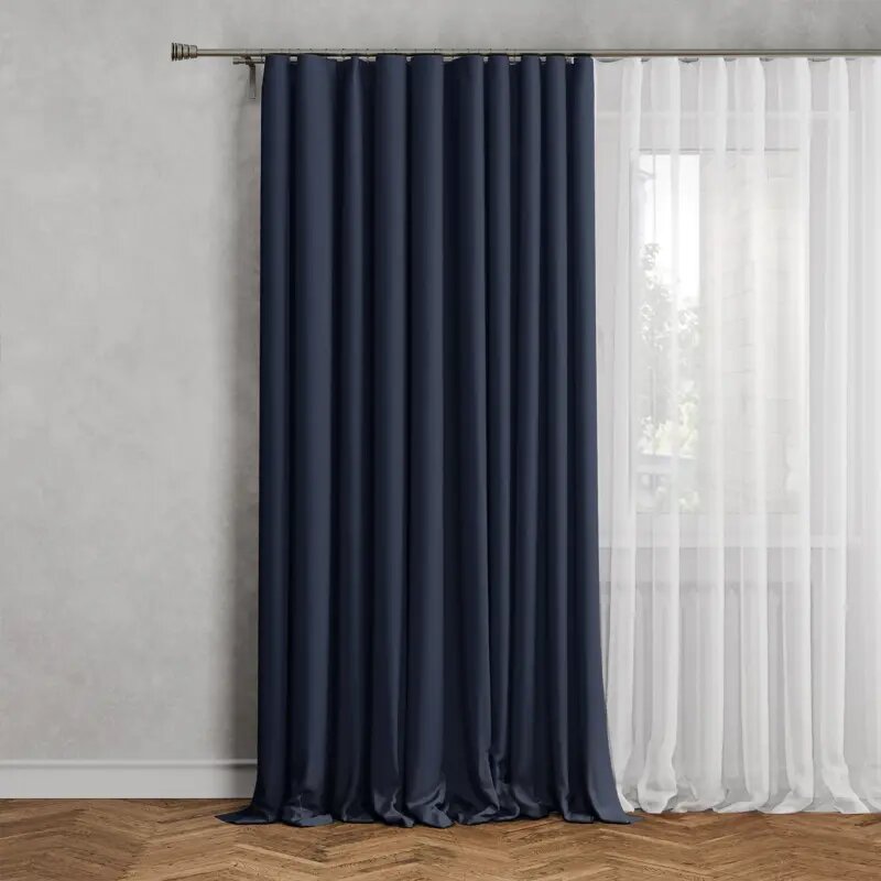 Штора на люверсах димаут 200x280 см цвет синий