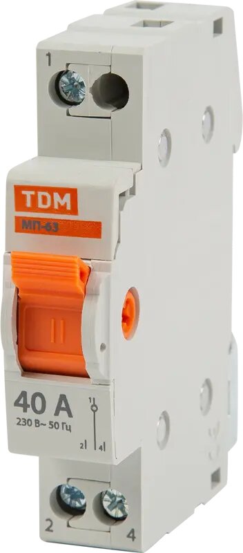 Выключатель нагрузки TDM Electric МП-63 1P 40 А трёхпозиционный
