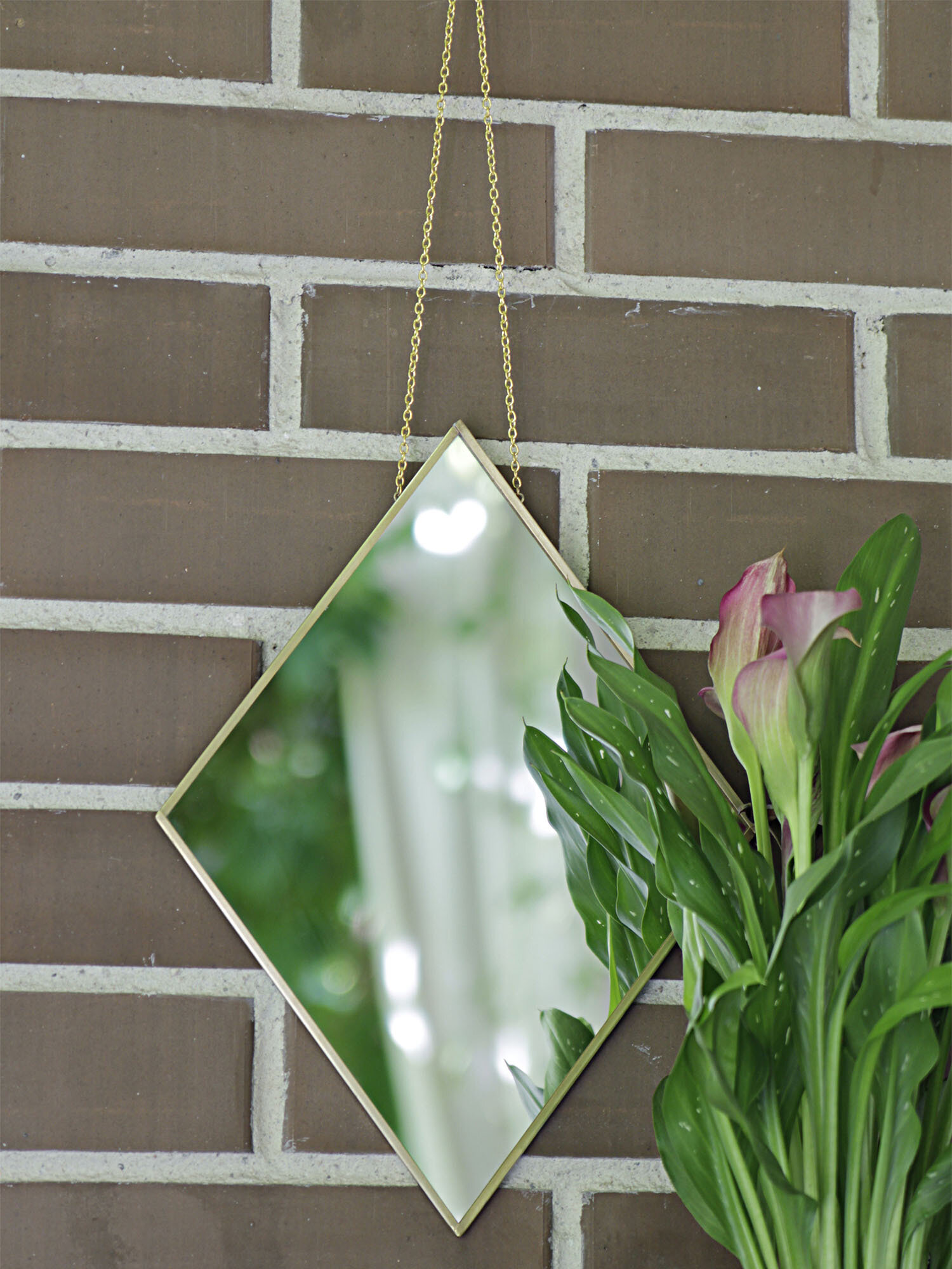 Зеркало Арт-Птица 3066/5, латунь, фигурное, с рамой, золотистое — фото 1