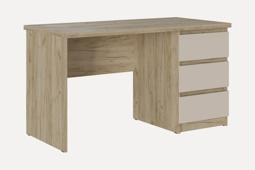 Изображение товара Стол письменный МК стиль Бостон СП-001, ЛДСП, 3 ящика, дуб крафт серый/кашемир, Д.1350 х В.760 х Г.670 мм.