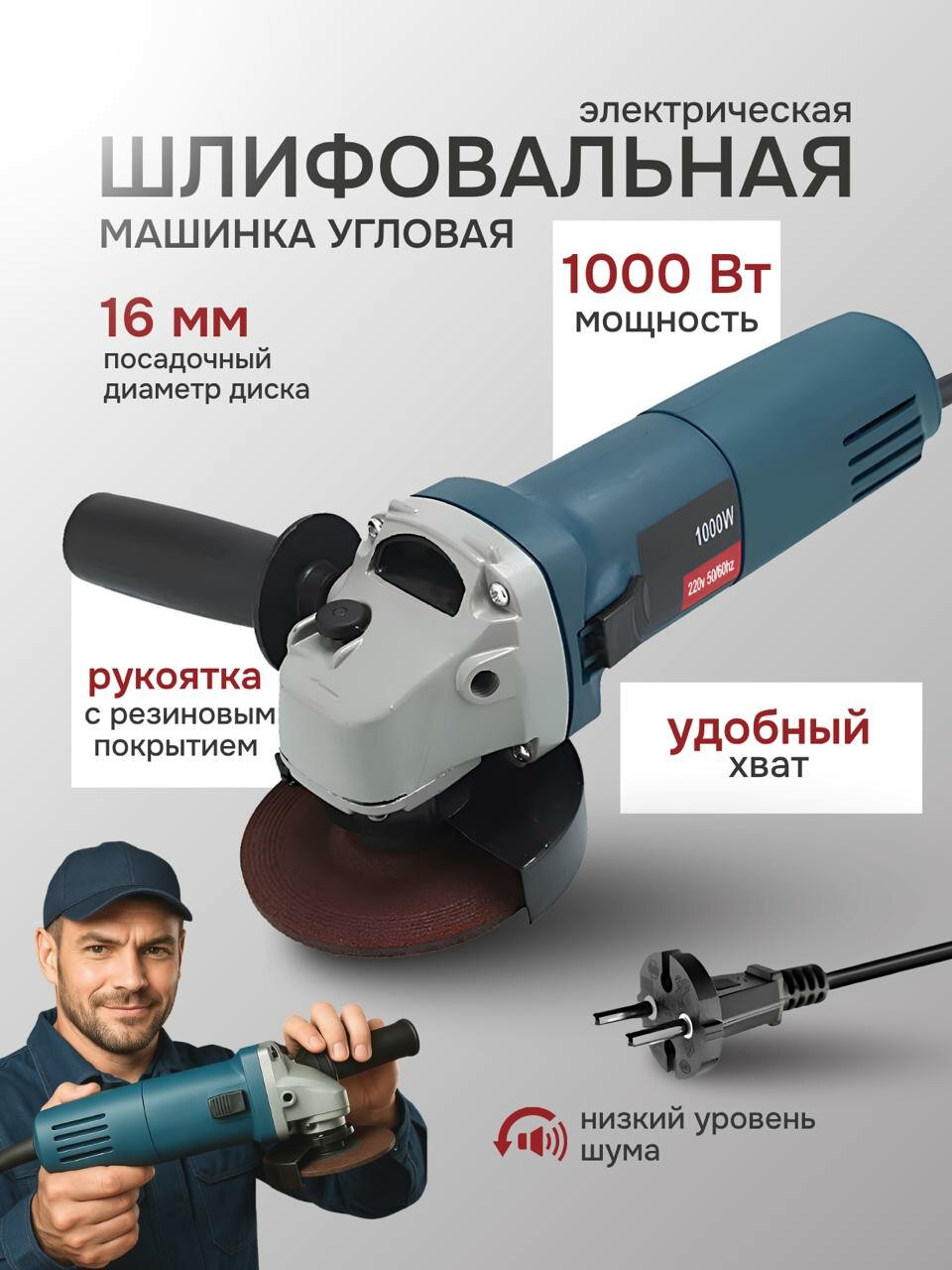 Мини болгарка электрическая угловая / Шлифовальная машинка для работы с разными материалами