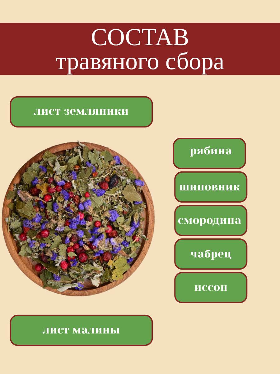 Картинки Чай "Дикий Сбор" "Витаминный", травяной, среднелистовой, 100г