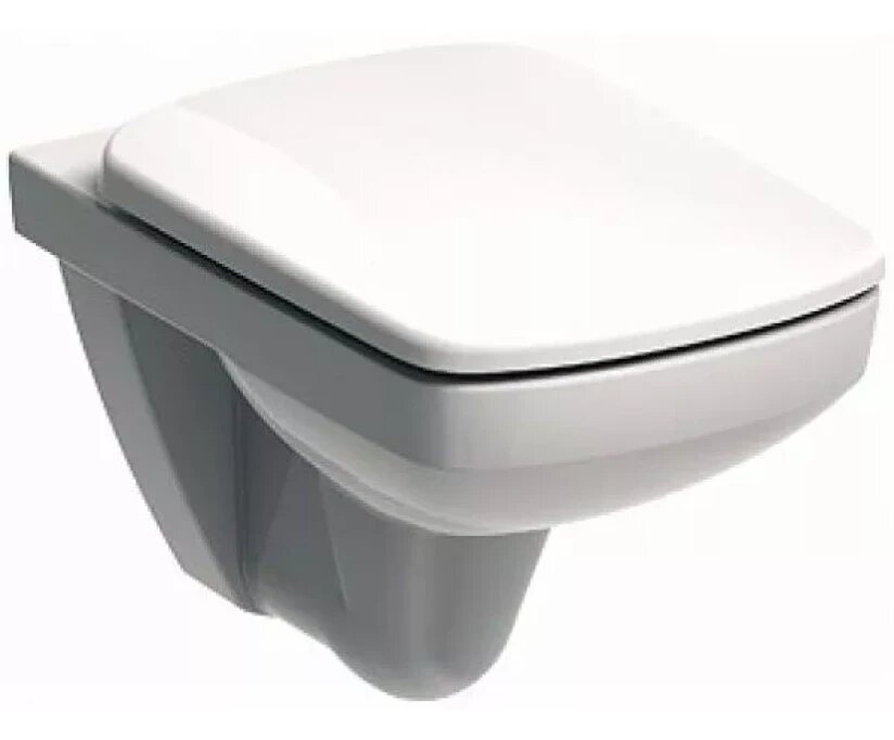 Унитаз подвесной Geberit Nova белый 2 кнопки слива санфарфор прямоугольный без крышки M33103000