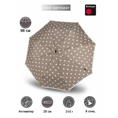 фото Мини-зонт knirps, dot art taupe