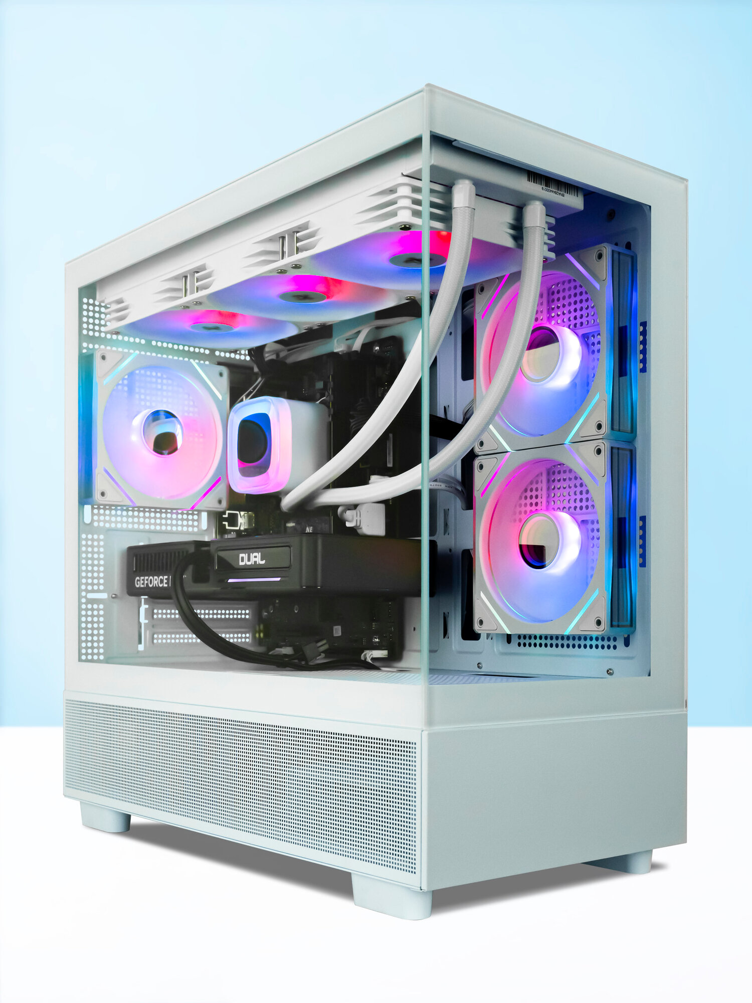 Игровой компьютер Robotcomp M-16 2.0 V2 Aqua White Intel Core i5-14400F 2.5-4.7 GHz - 10 Core / 32GB DDR5 / 960GB SSD PCI-E / GeForce RTX 5060 Ti — фото 1