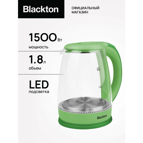 фото Чайник электрический blackton bt kt1800g салатовый / стеклянный / 1.8 л 1500 вт
