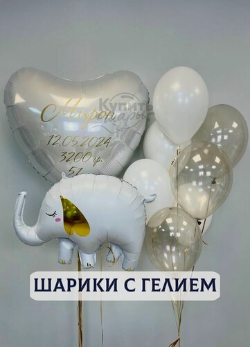 Изображение товара Воздушные шары с гелием, шарики воздушные на выписку для мальчиков №1785
