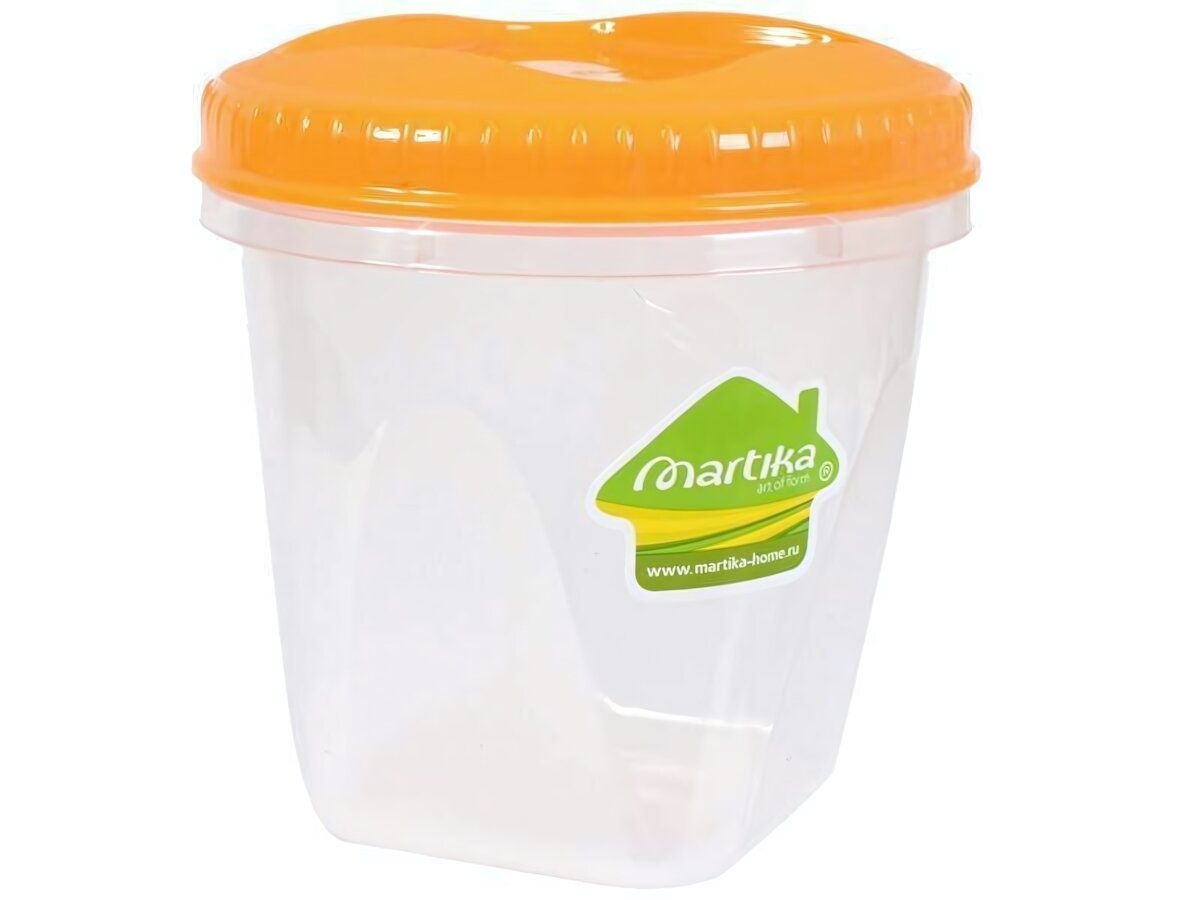Контейнер для хранения 065л с оранжевой крышкой пластик для микроволновки и морозилки