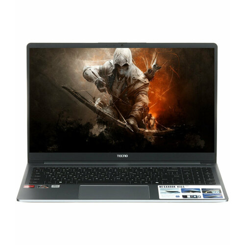 15.6" Ноутбук Tecno Megabook K15SDA, 1920x1080, IPS, AMD Ryzen 5 7430U, RAM 16 ГБ, SSD 512 ГБ, AMD Radeon Graphics, Windows 11 Home, серый