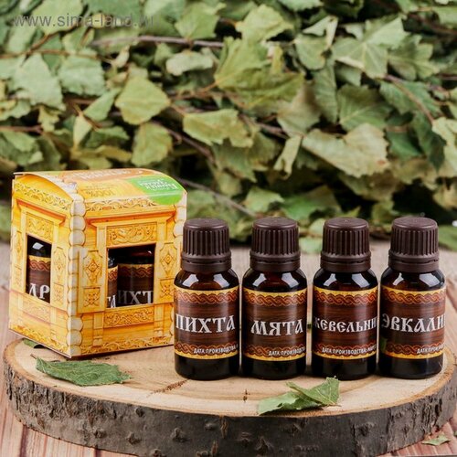 Изображение товара Набор эфирных масел "Хозяину в русскую баню", Банная забава, 4 шт, 15мл