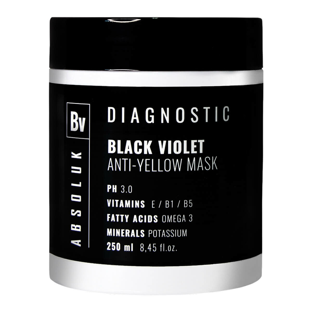 Маска анти-жёлтая для осветленных волос Absoluk Diagnostic Black Violet Anti-Yellow Mask, 250 мл