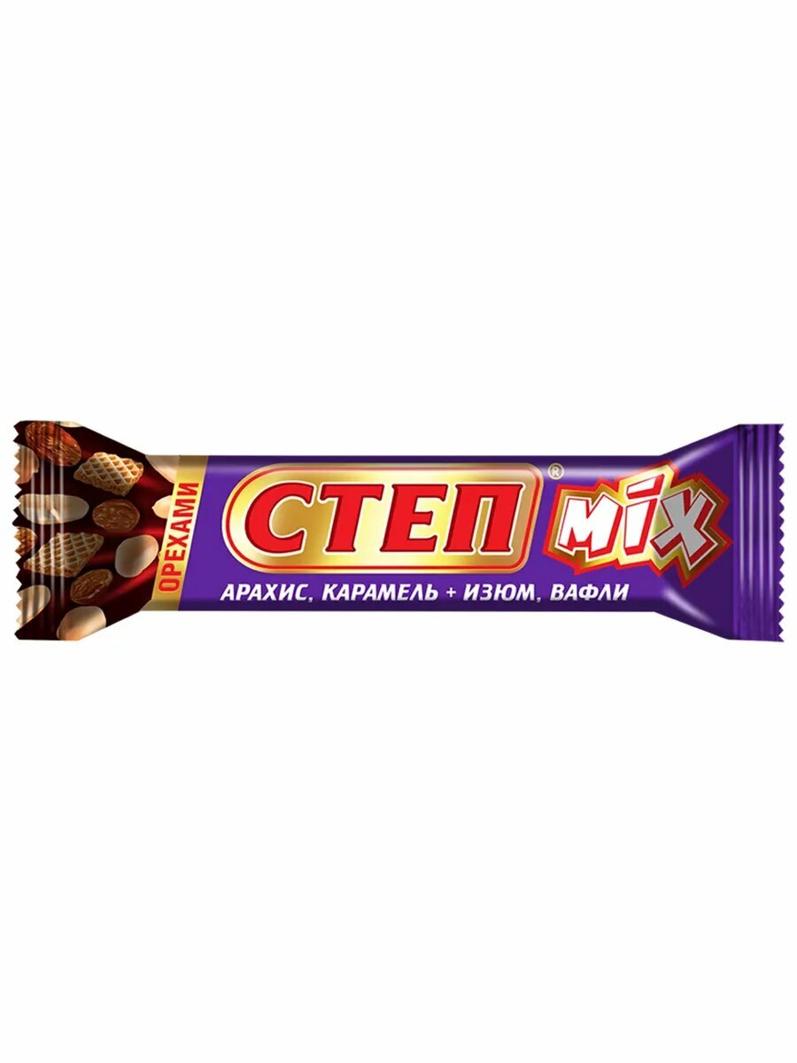 Конфеты Степ MIX с арахисом  карамелью и изюмом от фабрики Славянка  20 шт по 40 гр