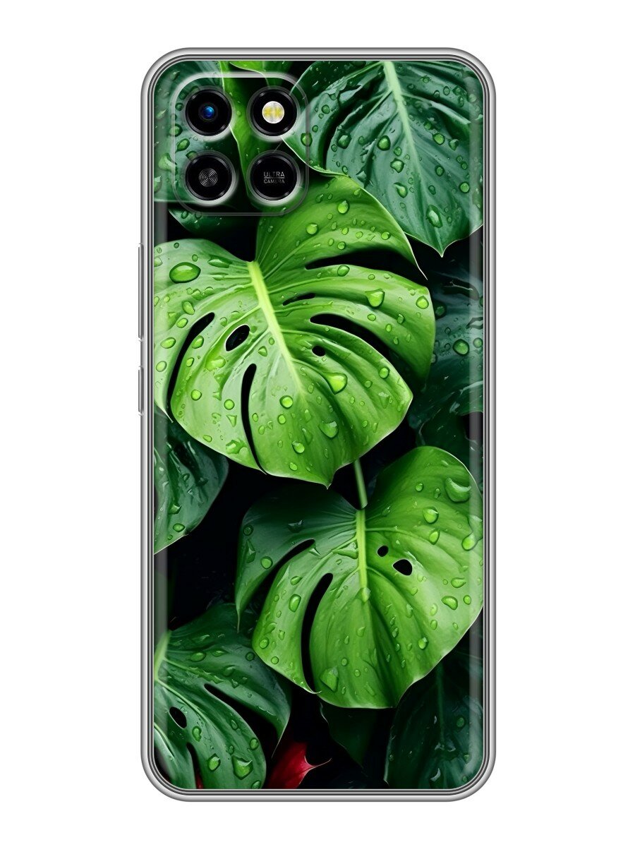 Чехол для Infinix SMART 6 HD с принтом Листья (Инфиникс Смарт 6 HD)