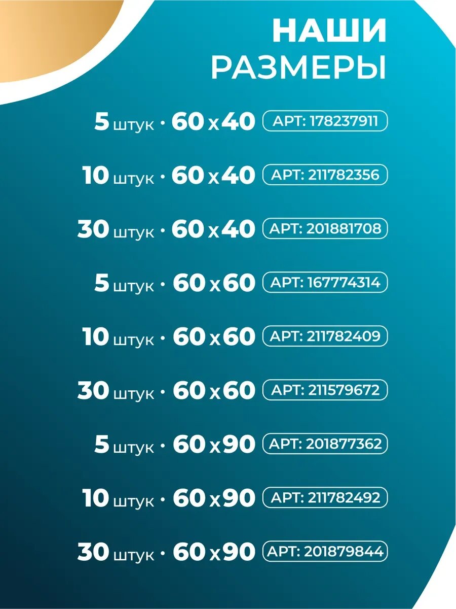 Пеленки Впитывающие Детские Пеленки для животных и детей одноразовые 60х40 10 штук