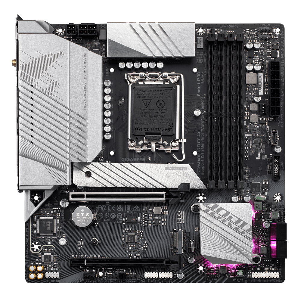 Материнская плата Gigabyte B760M AORUS ELITE AX, RTL Socket 1700, WiFi, mATX, RTL — фото 1