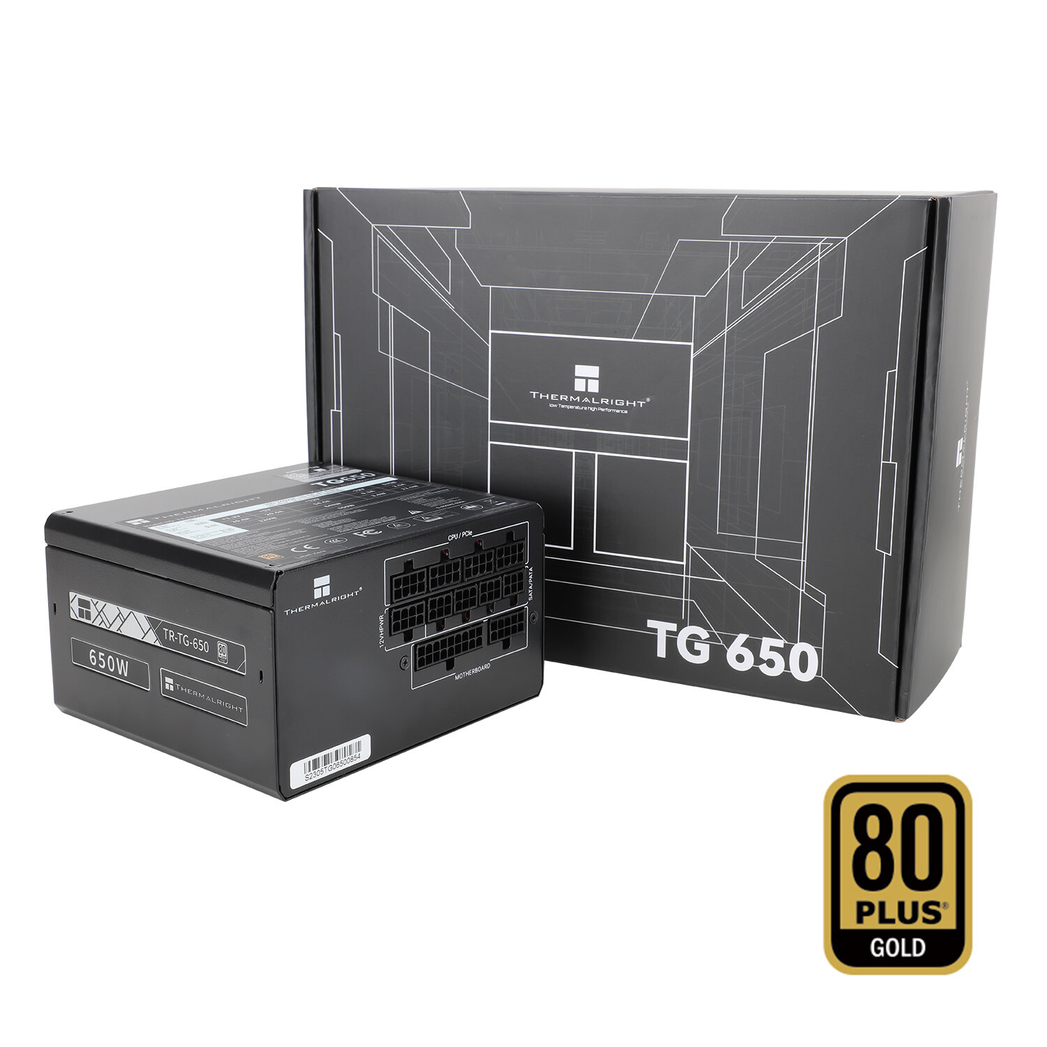 Блок питания Thermalright TR-TG-650, модульный, с сертификатом GOLD, ATX 3.0, 650W, черный