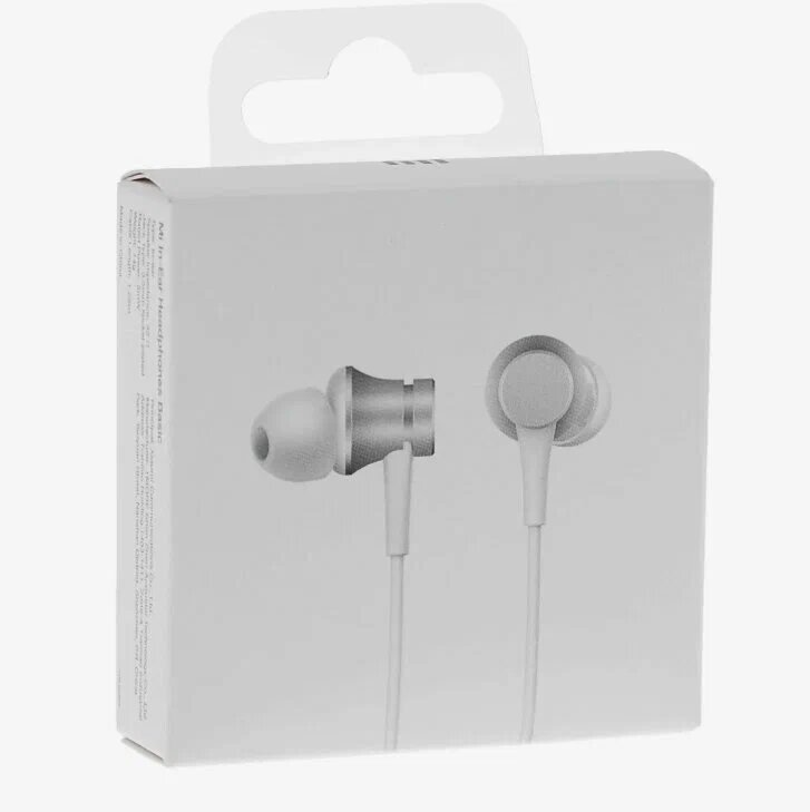 Наушники Xiaomi Mi In-Ear Basic, Серый проводные, регулировка громкости, крепление на ухе — фото 1