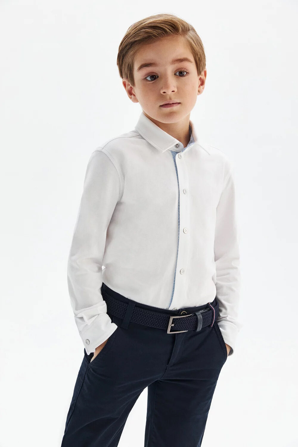 Школьная рубашка Silver Spoon трикотажная, размер 128, белый