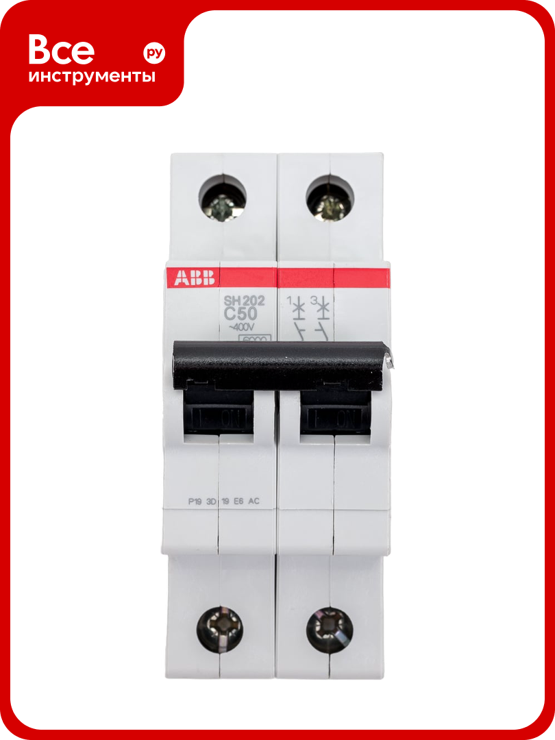 Автоматический выключатель ABB 2-полюсной sh202 c50 2CDS212001R0504