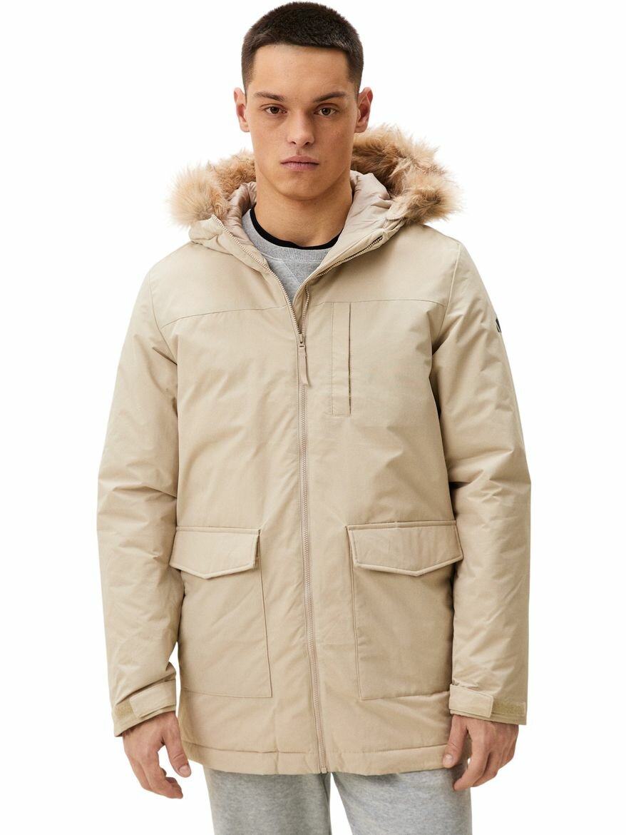 Куртка adidas Paveric Fur Parka, размер L INT, коричневый