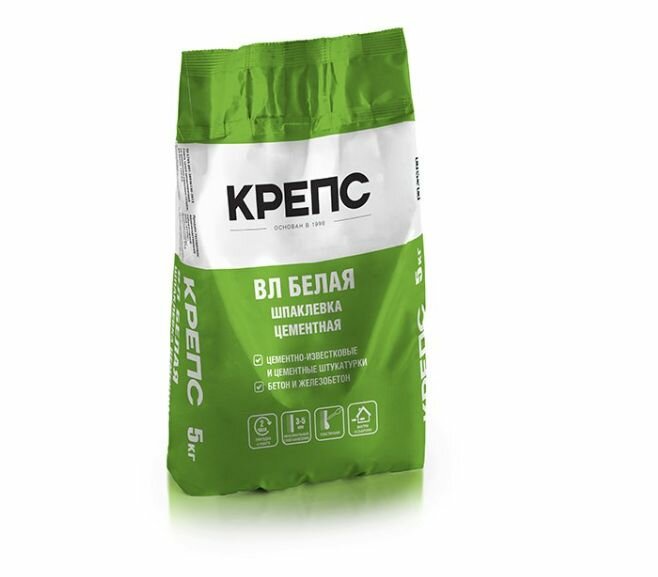Крепс ВЛ 5кг  цементная шпаклевка  белая