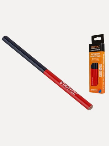 Изображение товара Карандаш разметочный 180 мм двухцветный STARTUL Standart 12 шт (ST4306-12)