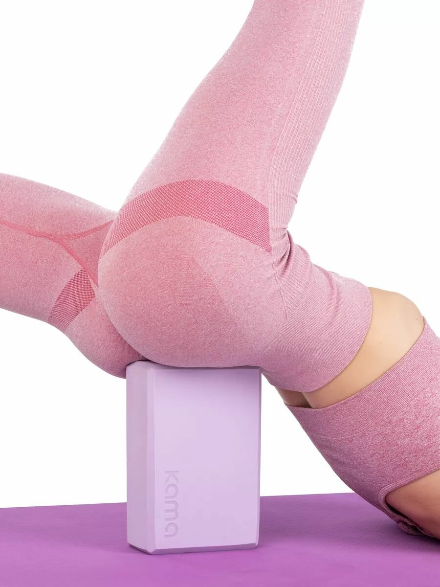 Блоки для йоги и фитнеса, Kama, 2 шт, лиловые — фото 1