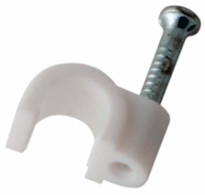 Скобы для кабеля круглые 4мм (50шт/уп) белый REXANT (1/400)