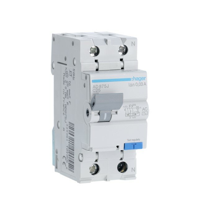 Дифференциальный выключатель 25А 30m AC C 4 5kA 1 N Hager