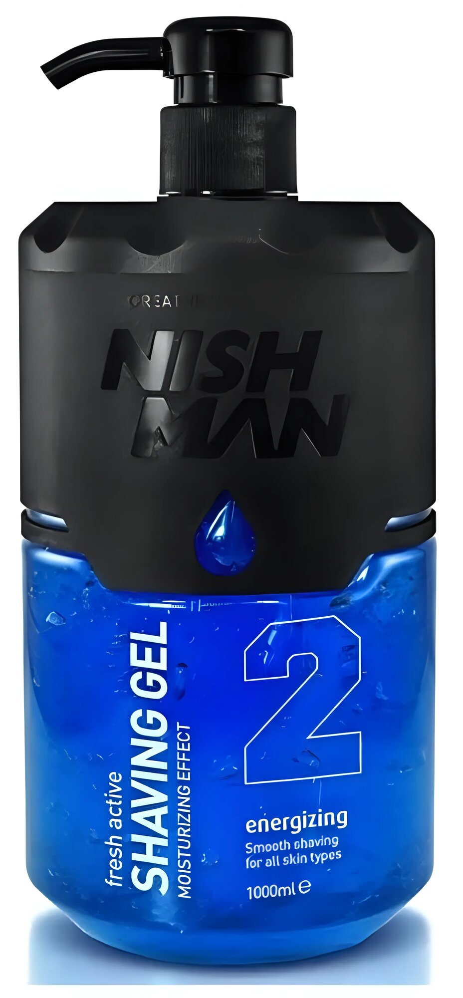 Гель для бритья NISHMAN Fresh Active, парфюмированный, для всех типов кожи, 1000мл