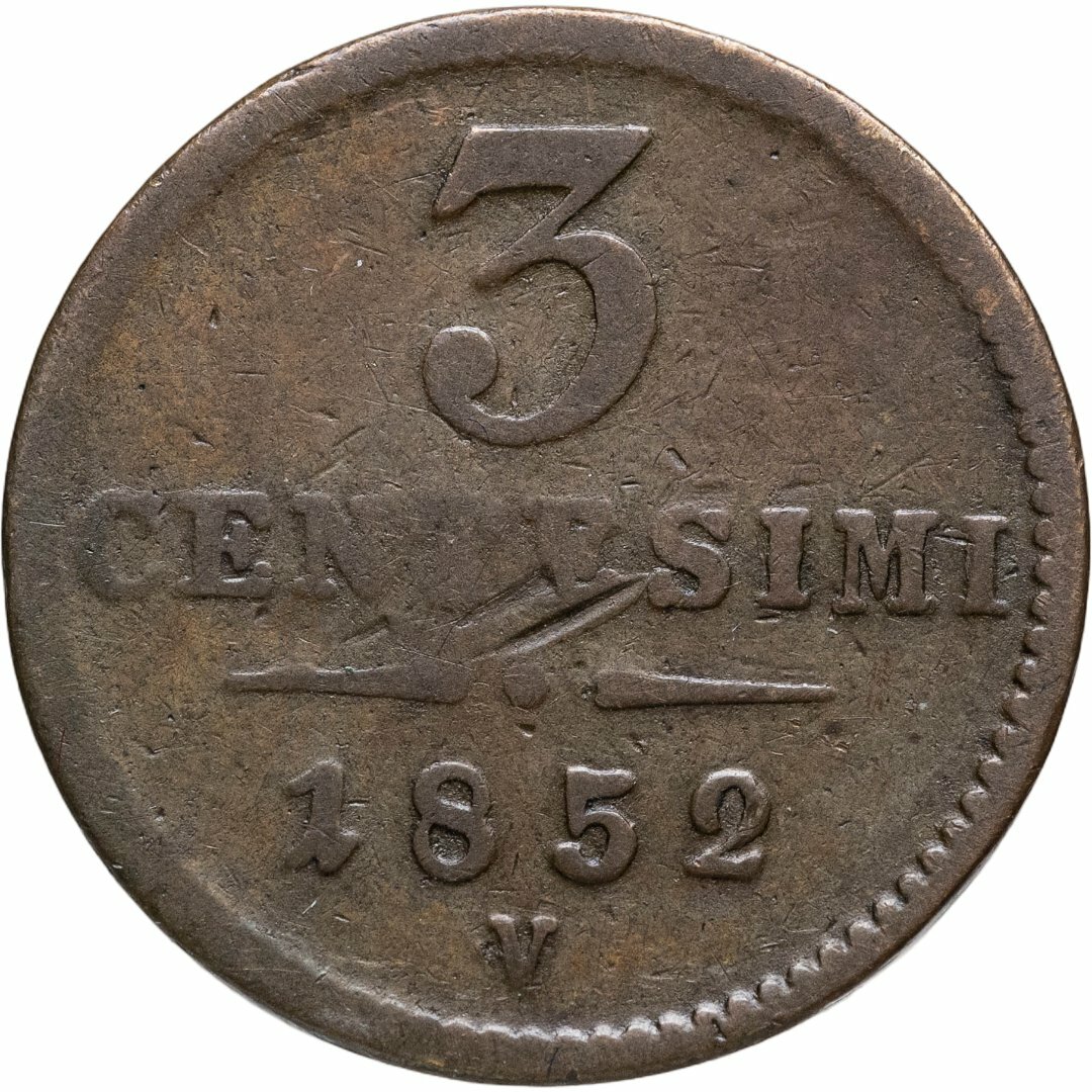 Ломбардия-Венеция 3 чентезимо 1852 V