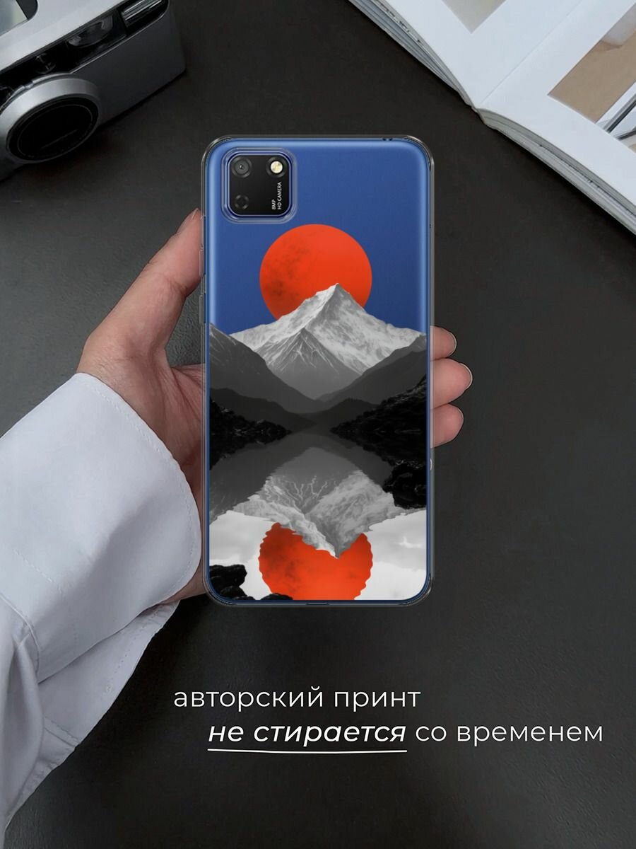 Чехол на Honor 9S/Huawei Y5p / Хонор 9S/Хуавей Y5p с принтом Белая гора 2, прозрачный — фото 1