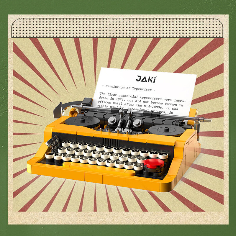 Jiaqi JK8216 Винтажная механическая пишущая машинка 1980 года для детского конструктора