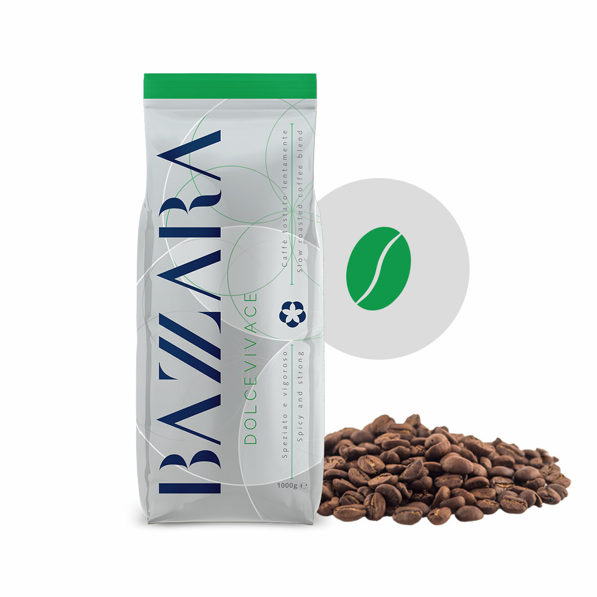 Кофе зерновой Bazzara Dolcevivace, 1 кг, итальянская обжарка, 50/50 арабика и робуста