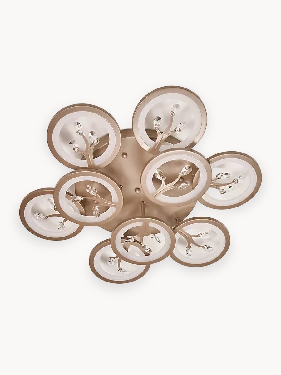 Управляемая люстра светодиодная потолочная c пультом 190 Вт 30 м² 3500-6500К для кухни, гостиной