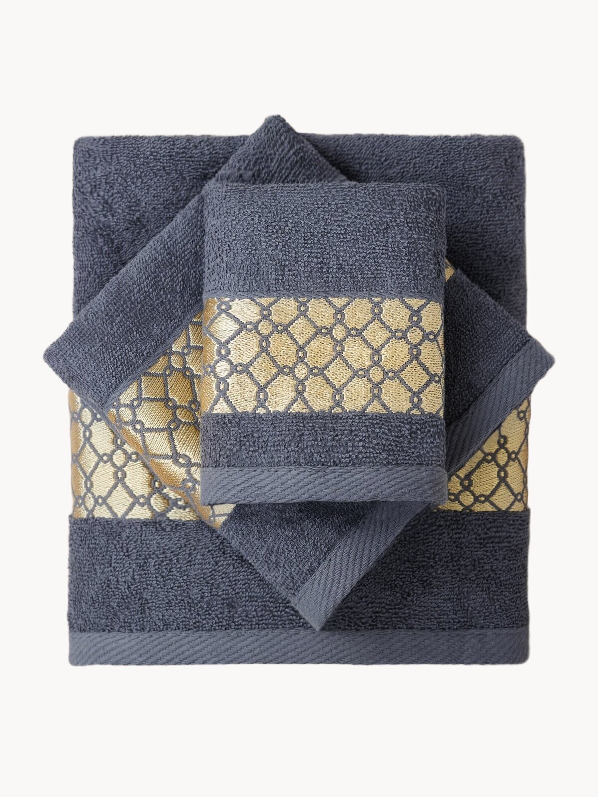 Набор полотенец махровых 3 шт. 70x130 30x60 50x80 Galtex Аркада темно-серый